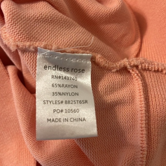 Endless Rose Coral Orange 2 Piece Cropped Top Fitted Pencil Skirt Size Large - Picture 10 of 12